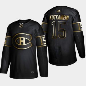 Montreal Canadiens Eishockey Trikot Jesperi Kotkaniemi #15 2019 Golden Edition Authentic Player Schwarz